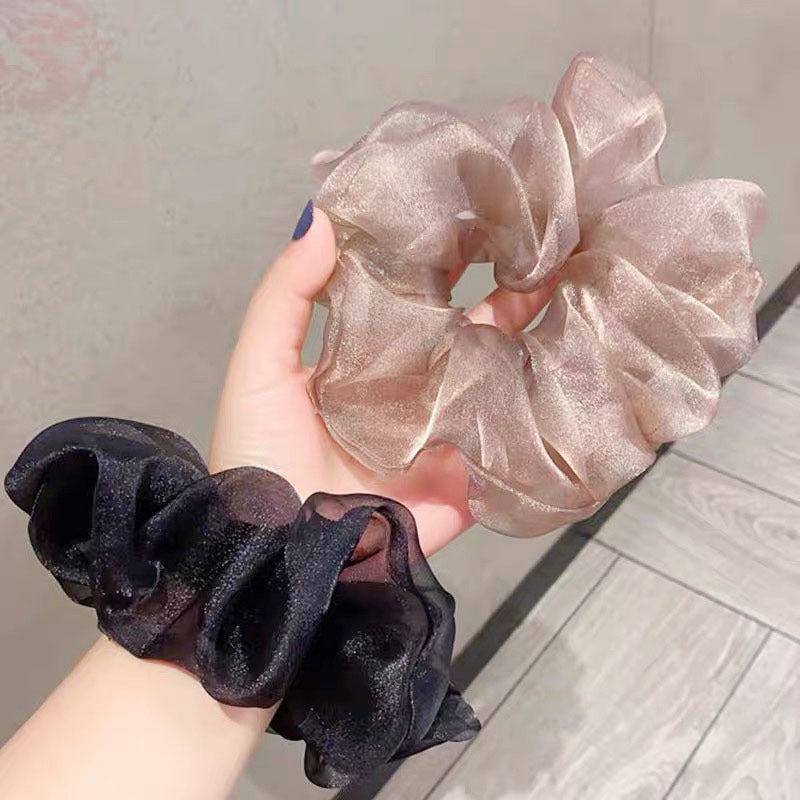 Wholesale Fabric French Double Mesh Large Intestine Hair Ties